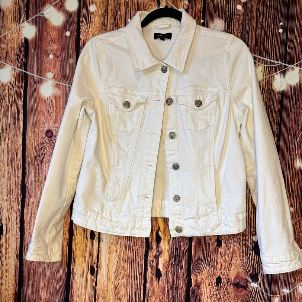 R Jeans Chic White Denim Jacket